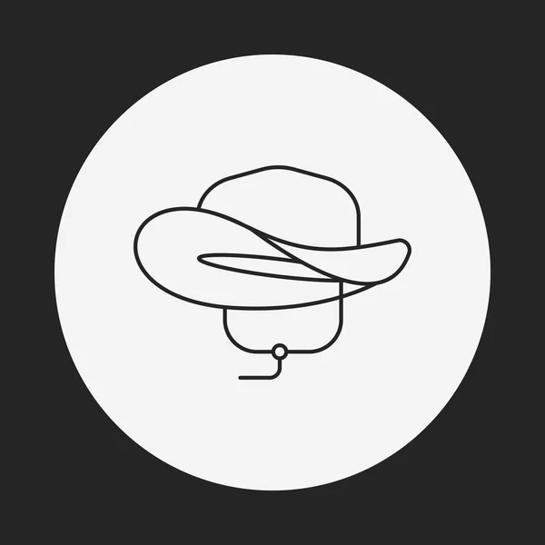 Ikona čáry klobouk rybář — Stockový vektor