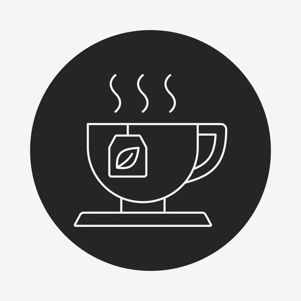Línea de té caliente icono — Vector de stock