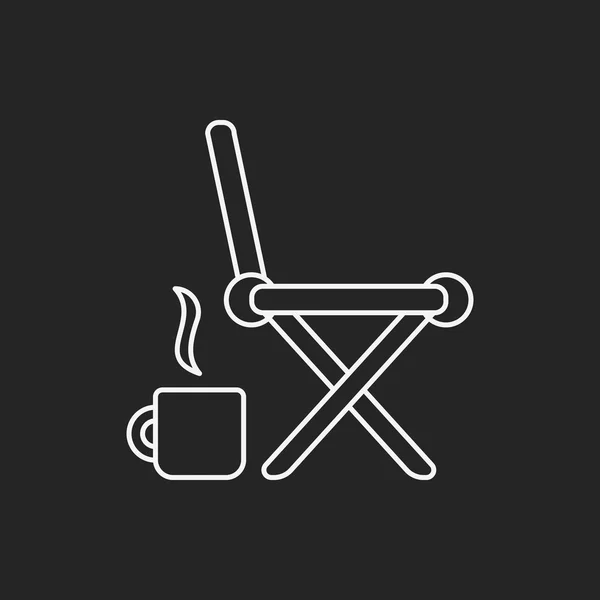 Línea de silla de pesca icono — Vector de stock