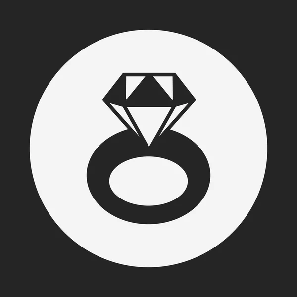 Diamantring ikon — Stock vektor