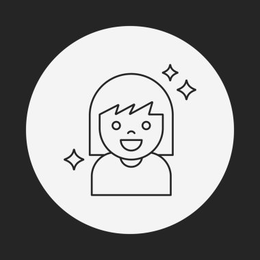 Güzellik kız satırı simgesi