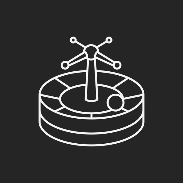 Casino Ruleta icono de línea — Vector de stock