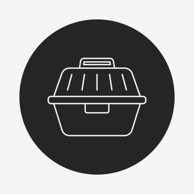 evde beslenen hayvan köpek seyahat kafes satırı simgesi