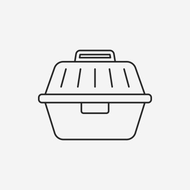 evde beslenen hayvan köpek seyahat kafes satırı simgesi