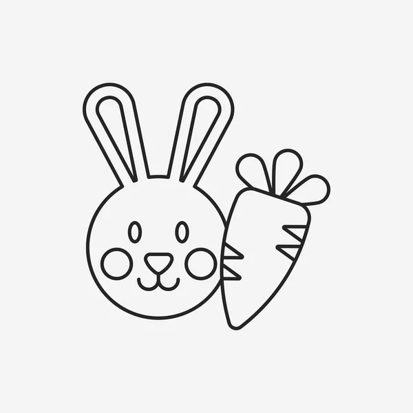 Pet rabbit line icon — Stock Vector