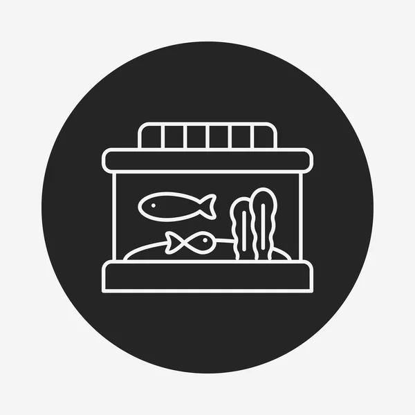 Fish bowl line icon — Stock Vector