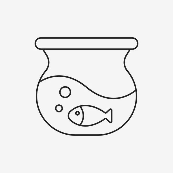 Fish bowl line icon — Stock Vector