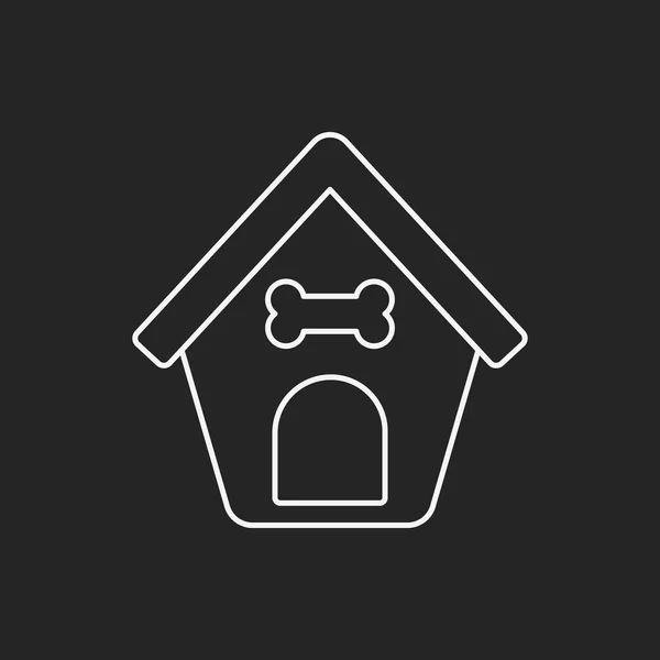 Hund hus linje ikon — Stock vektor
