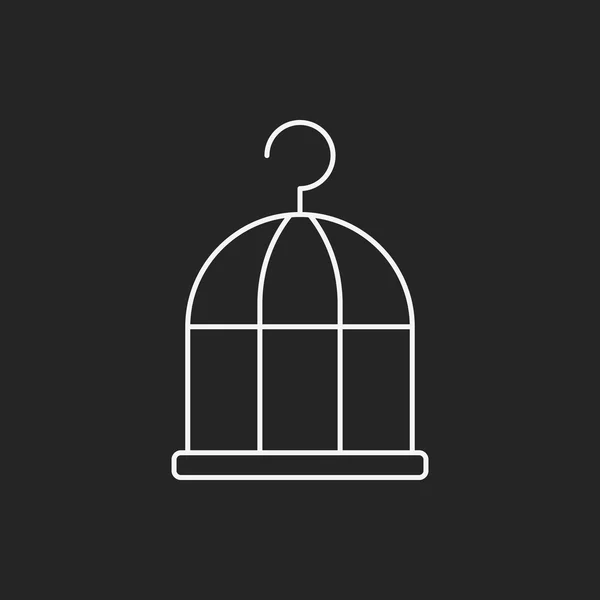 Icona della linea della gabbia per uccelli — Vettoriale Stock