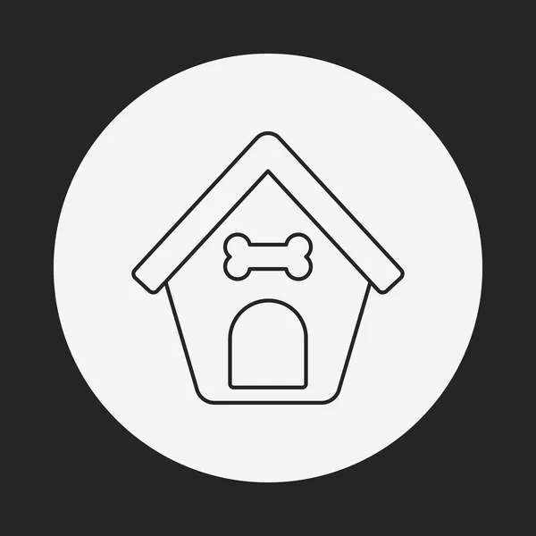 Dog house line icon — Stock Vector