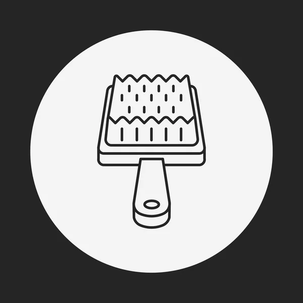Icono de línea cepillo mascota — Vector de stock