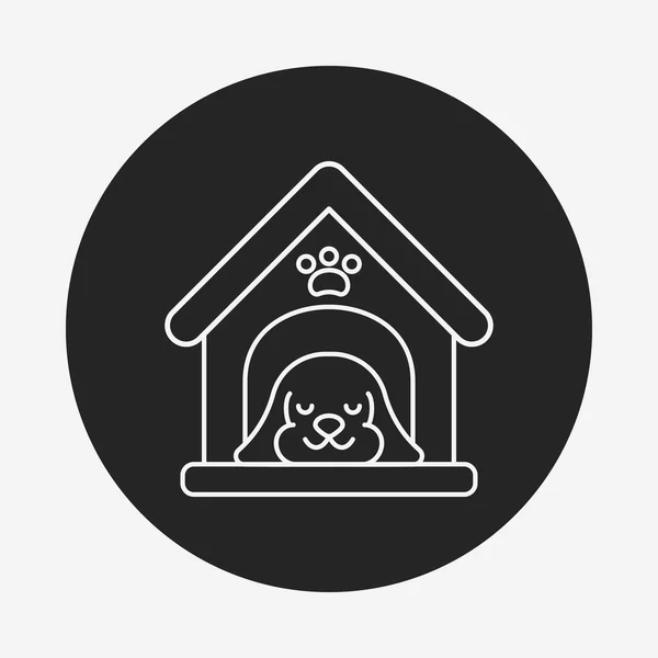 Dog house line icon — Stock Vector