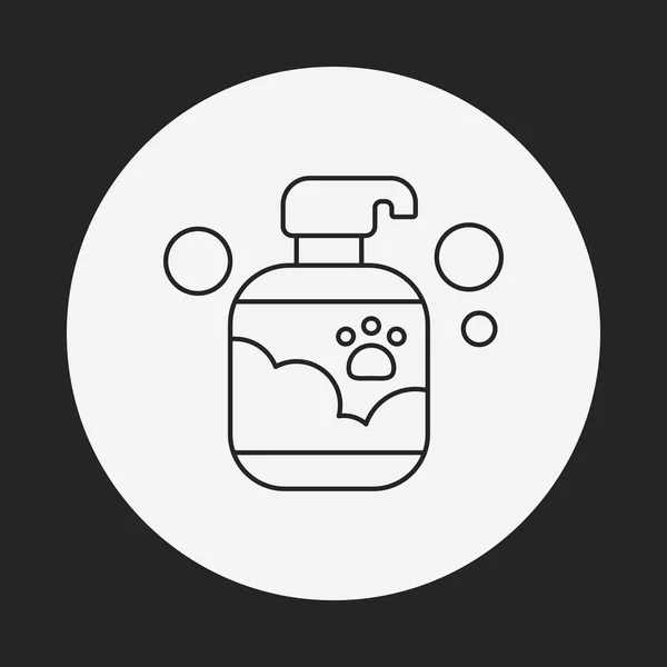 Icône de ligne de shampooing pour animaux — Image vectorielle