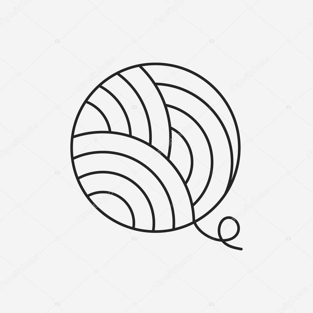 Yarn ball line icon
