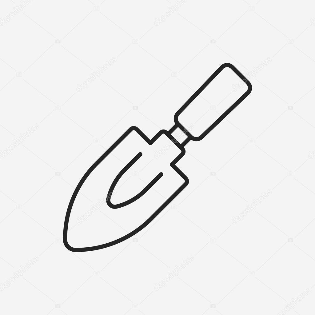 Gardening shovel line icon Stock Vector by ©vectorchef 78678740, image size:1024x1024