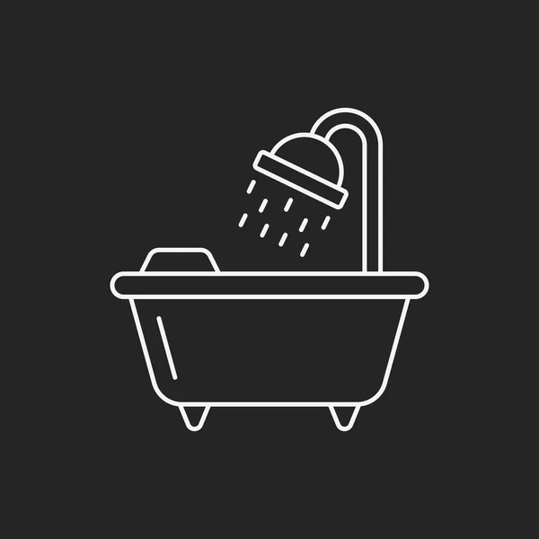 Ícone de linha de banheira — Vetor de Stock