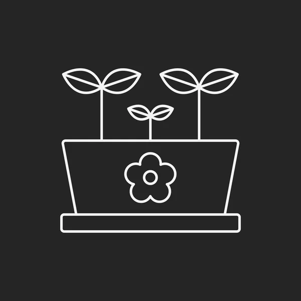 Plant lijn pictogram — Stockvector