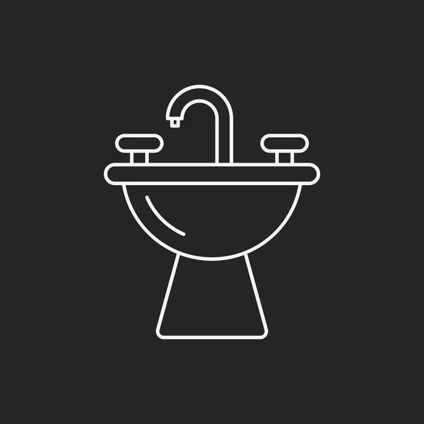 Icona della linea di lavello — Vettoriale Stock