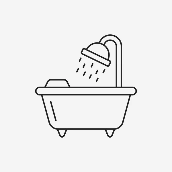 Bathtub line icon — Stock Vector