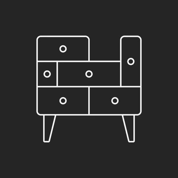Kast lijn pictogram — Stockvector