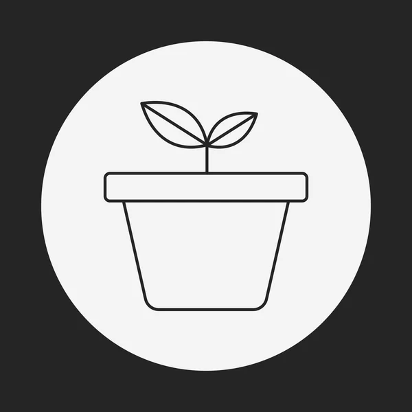 Línea de planta icono — Vector de stock