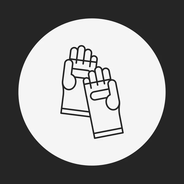 Ikon baris sarung tangan kerja - Stok Vektor