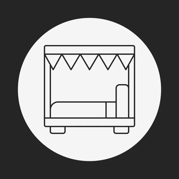 Línea de cama icono — Archivo Imágenes Vectoriales