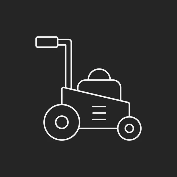 Lawn mower lijn pictogram — Stockvector