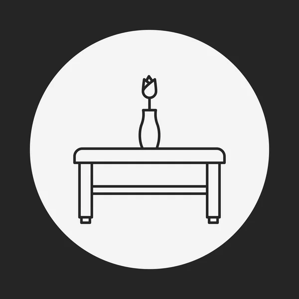 Mesa mesa icono de línea — Vector de stock