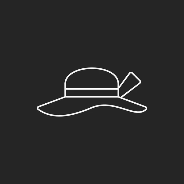 Cappello da sole linea icona — Vettoriale Stock