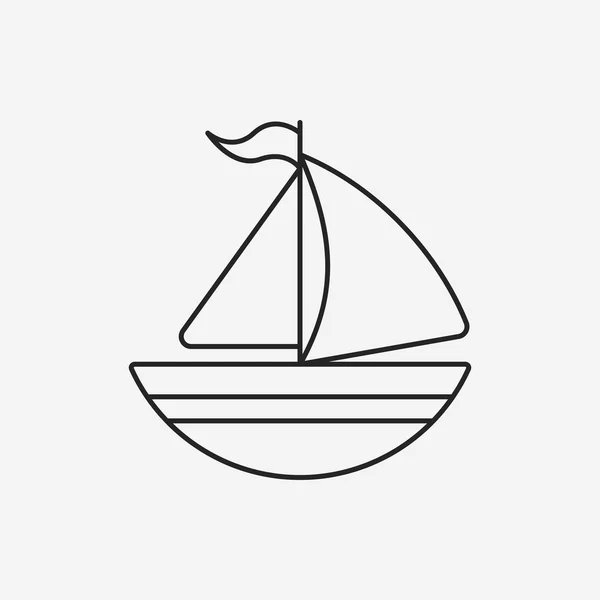 Icono de línea de barco — Vector de stock