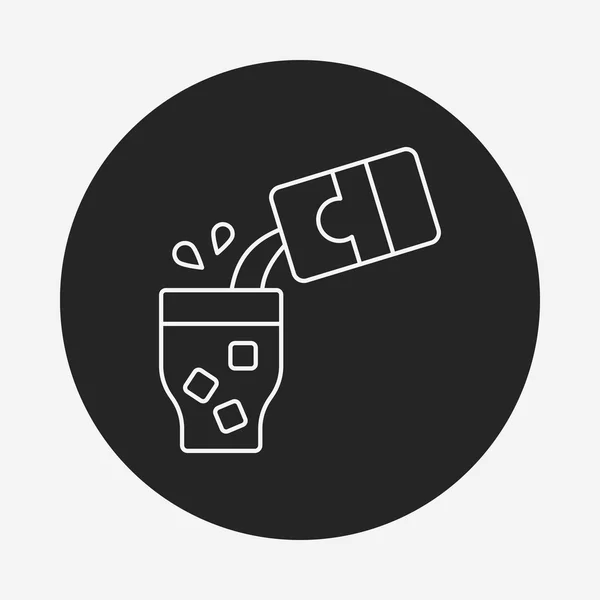 Ijs-drankje lijn pictogram — Stockvector