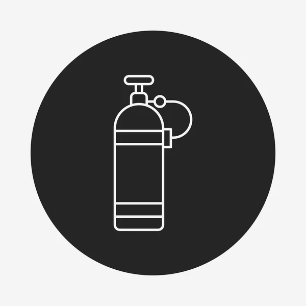 Oxygen bottles line icon — Stock Vector