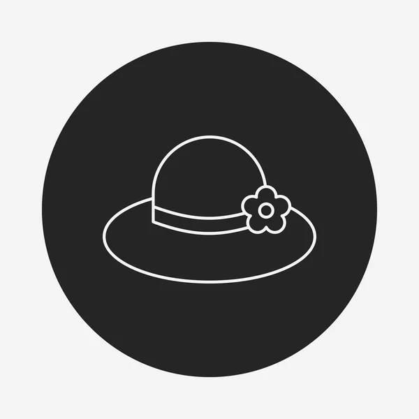 Zon hoed lijn pictogram — Stockvector