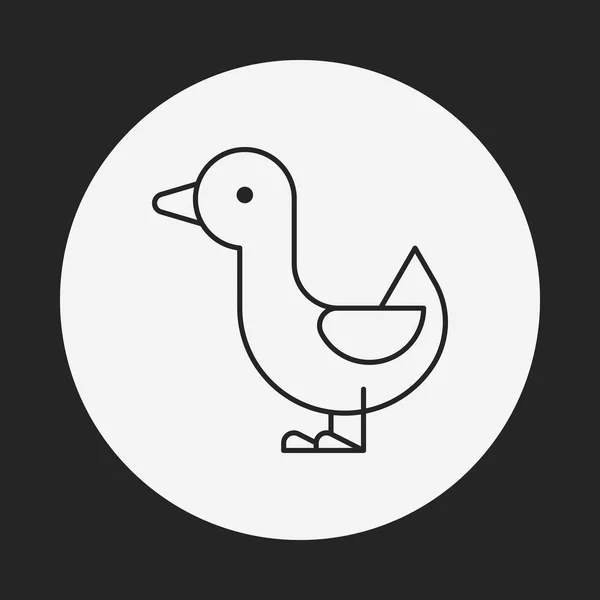 Línea de pato icono — Vector de stock