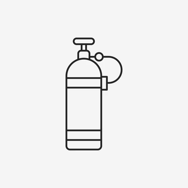 Oxygen bottles line icon — Stock Vector