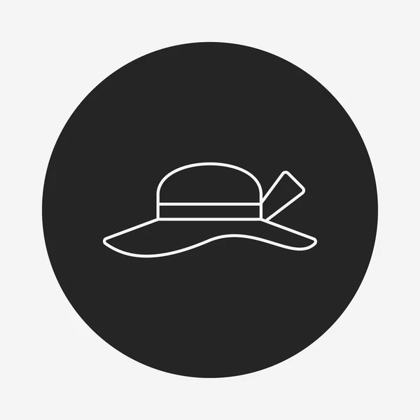 Cappello da sole linea icona — Vettoriale Stock