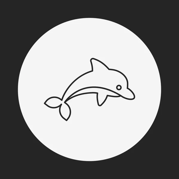 Ícone de linha de golfinho —  Vetores de Stock