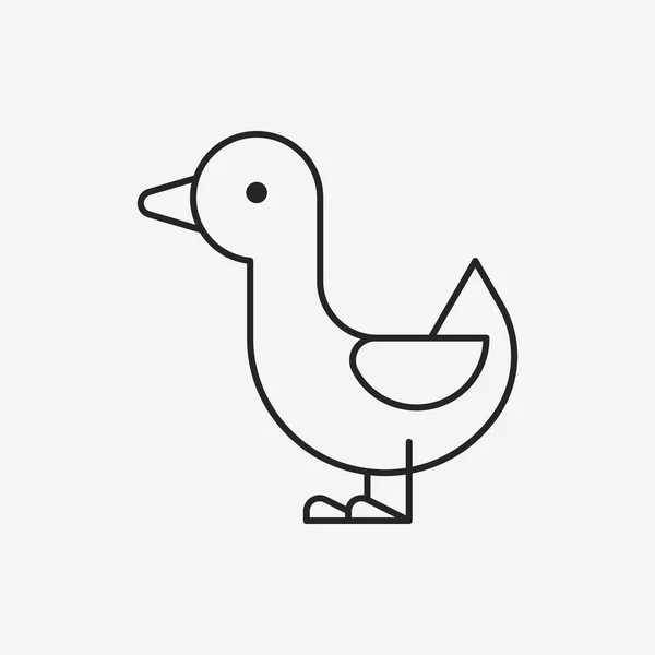 Duck line icon — Stock Vector