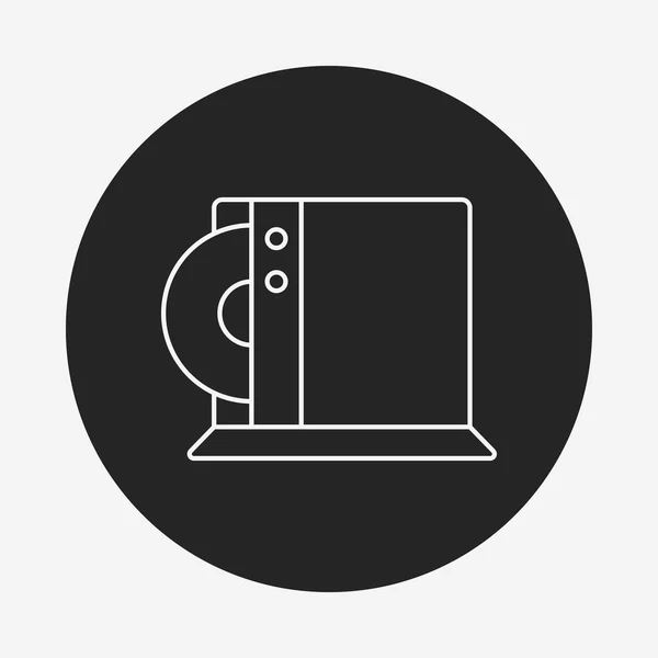 Gmae icono de línea de hoja de CD — Vector de stock