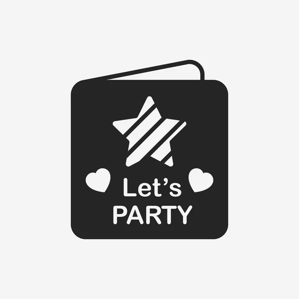 Party card icon — Stock Vector