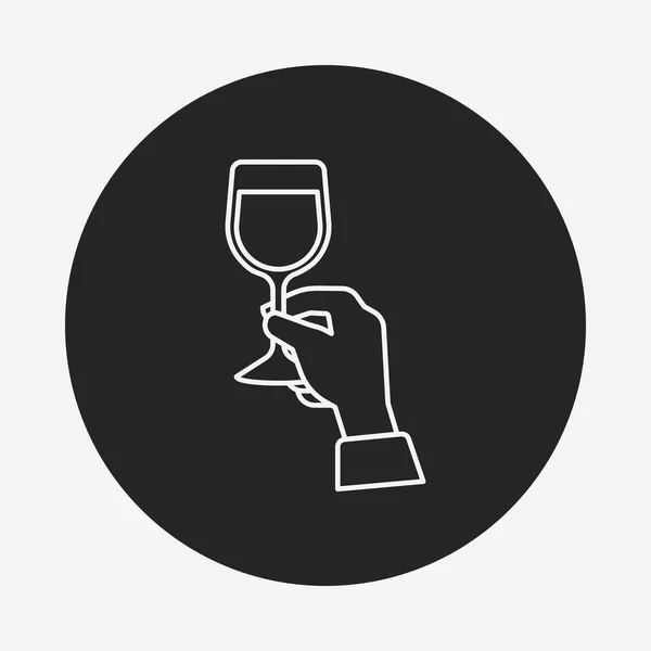 Champagne lijn pictogram — Stockvector