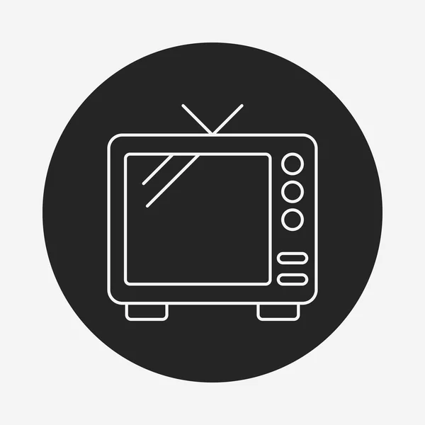 Ícone de linha de TV — Vetor de Stock