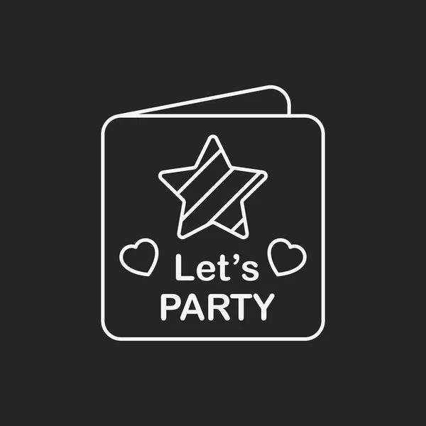 Party card line icon — Stock Vector