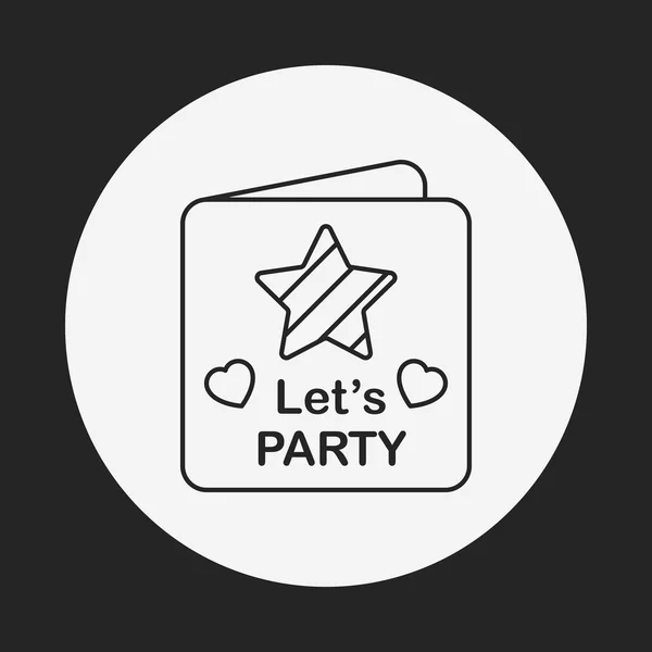Party card line icon — Stock Vector