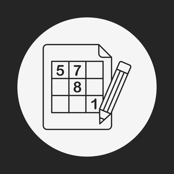 Sudoku line icon — Stock Vector