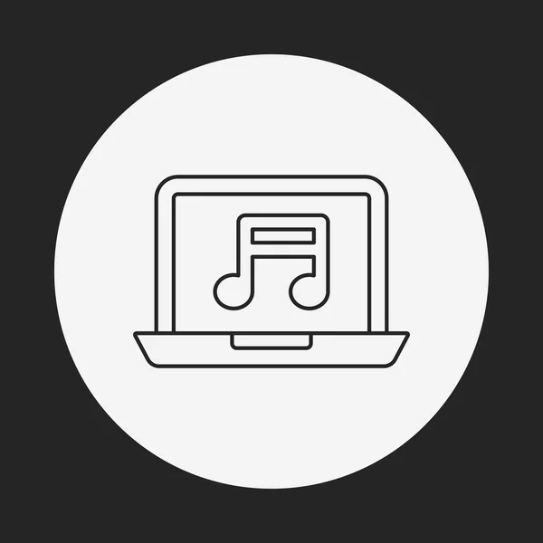 Icono de línea de reproductor de música — Vector de stock