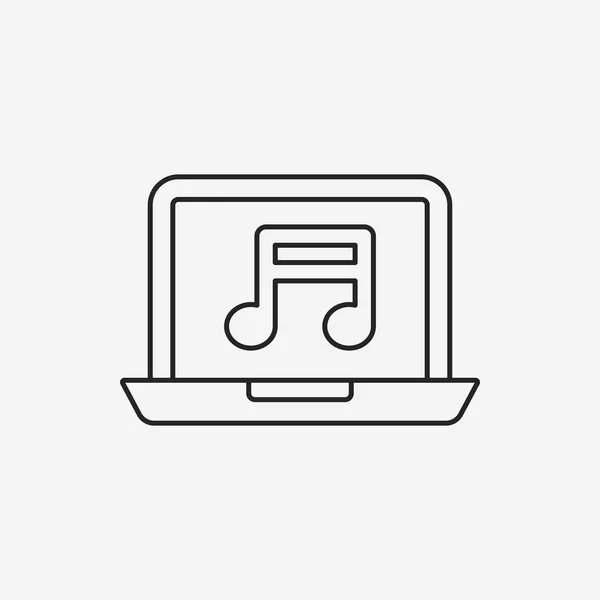 Icono de línea de reproductor de música — Vector de stock