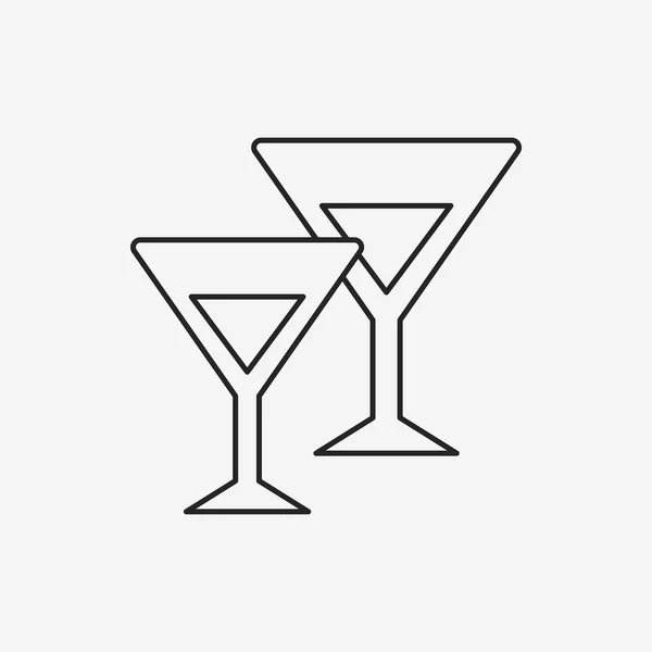 Champagne lijn pictogram — Stockvector