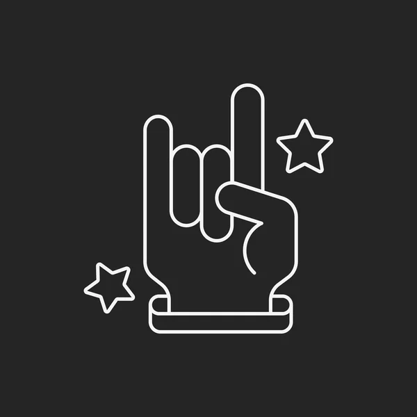 Rocker hand line icon — Stock Vector